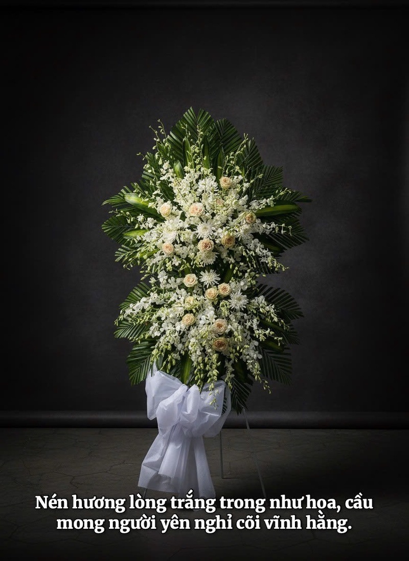 Kệ Hoa Tang Lễ 2 Tầng Lan Trắng